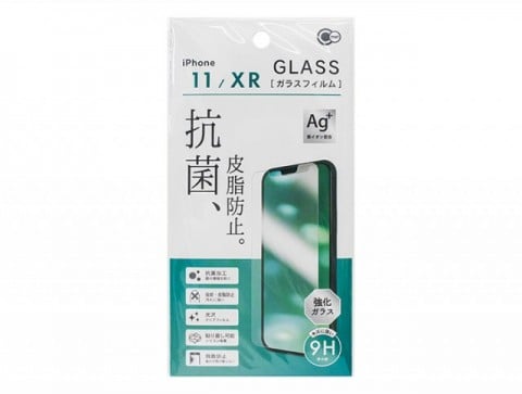 iPhone11/XR用 抗菌&皮脂防止ガラス保護フィルム