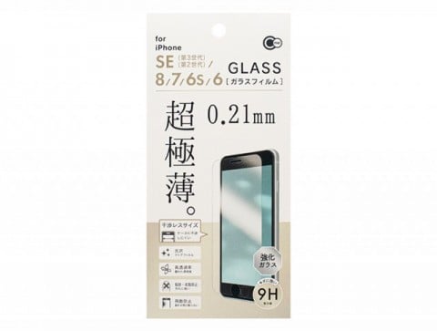iPhoneSE/8/7/6s/6超極薄ガラス保護フィルム0.21mm